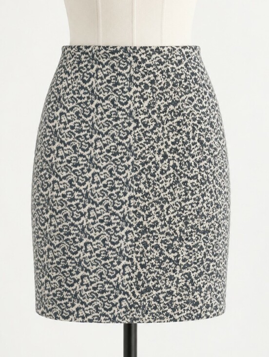 J. Crew Dresses & Skirts - J.Crew Black White Abstract Animal Print Pencil Skirt | Neutral Linen‑Look | 00P
